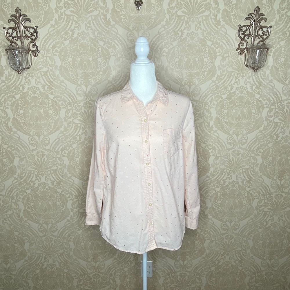 Old Navy polka dot long sleeve button up